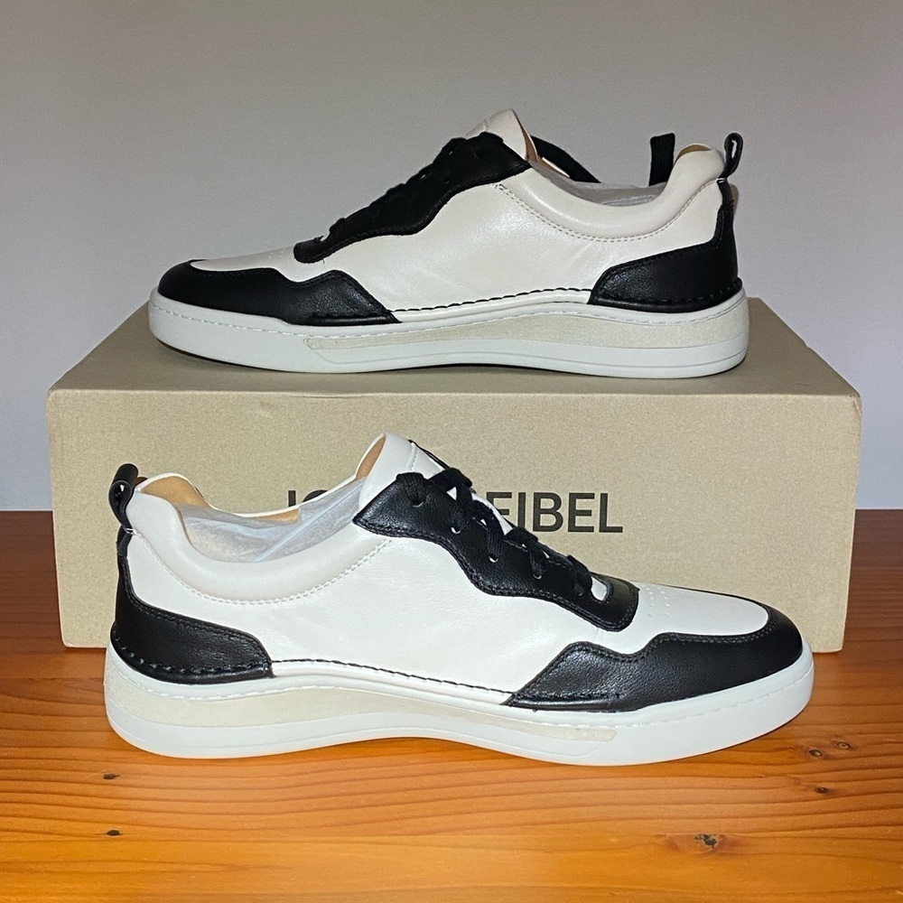 Josef Seibel Cleve 01 full grain leather sneaker in black and white size 42 - Picture 5 of 7